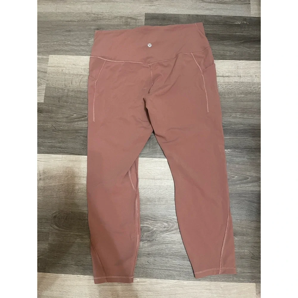 Lululemon‎ Womens In Movement Legging Size 14 Mauve Pink Spanish Oak